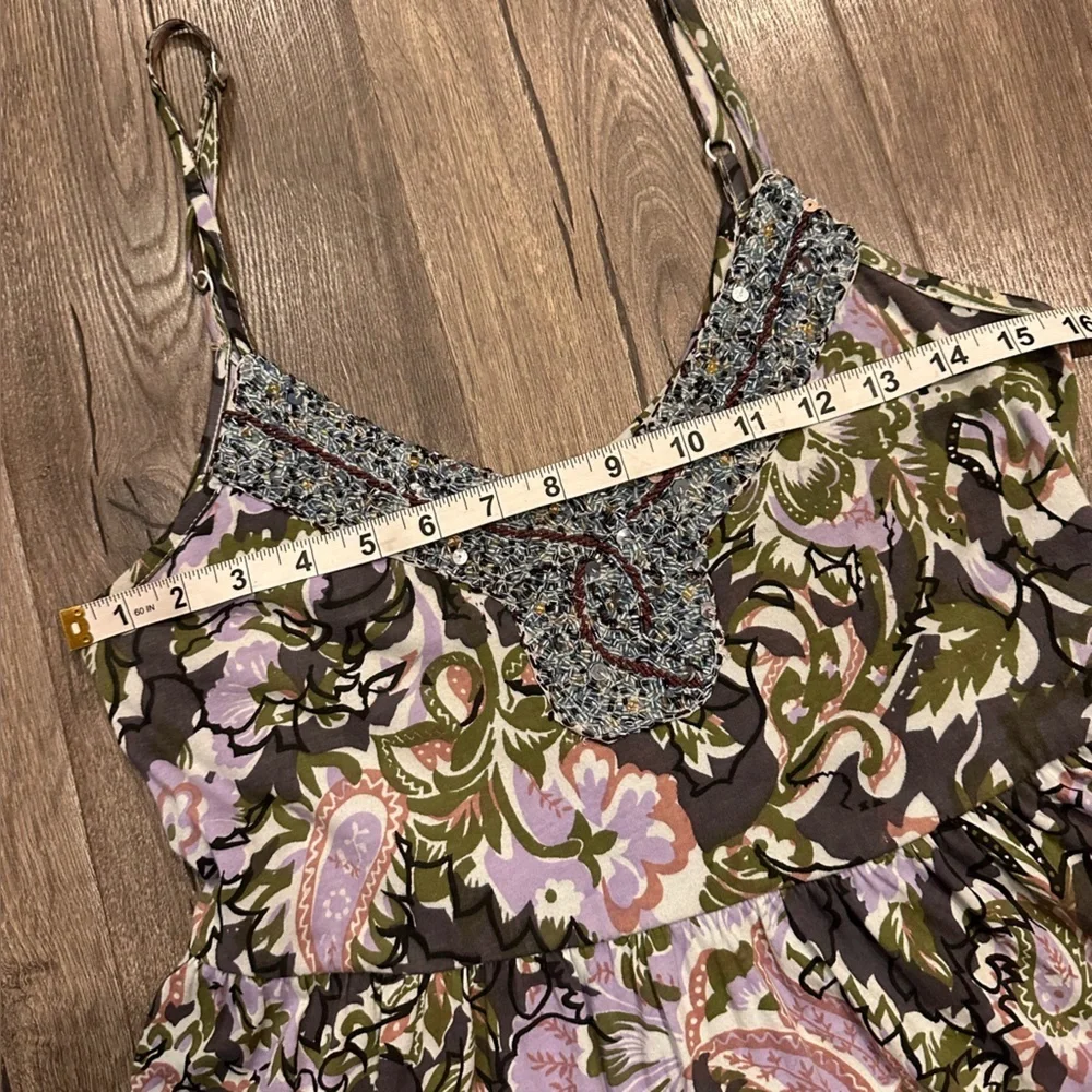 Free People Western Royalty Beaded Dark Floral Boho Sundress S Whimsigoth Fairy - Picture 12 of 13